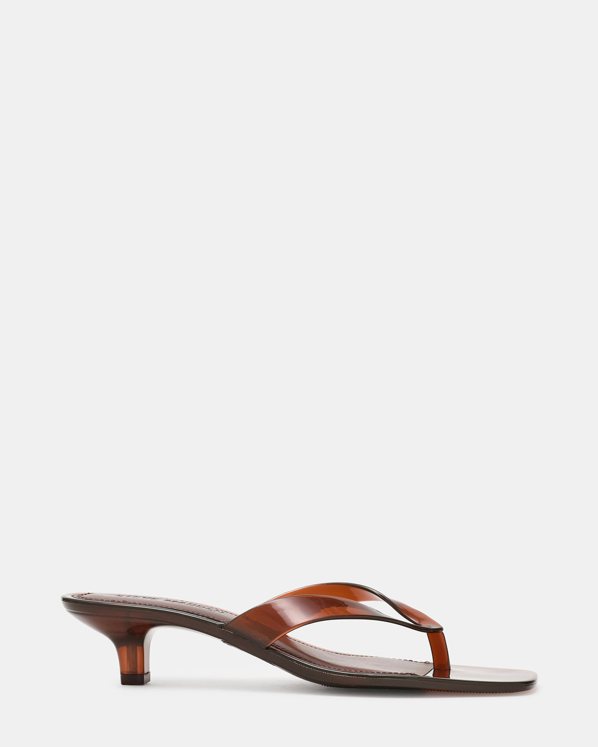 TRACIE Jelly Dark Brown Thong Strap Women's Kitten Heel - Steve Madden