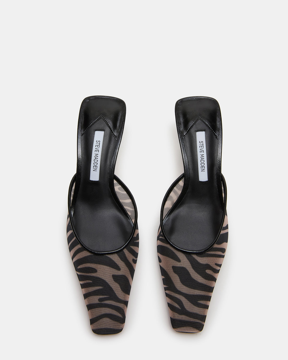 ALYSE Zebra Mesh Square-Toe Mule Women's Kitten Heel - Steve Madden