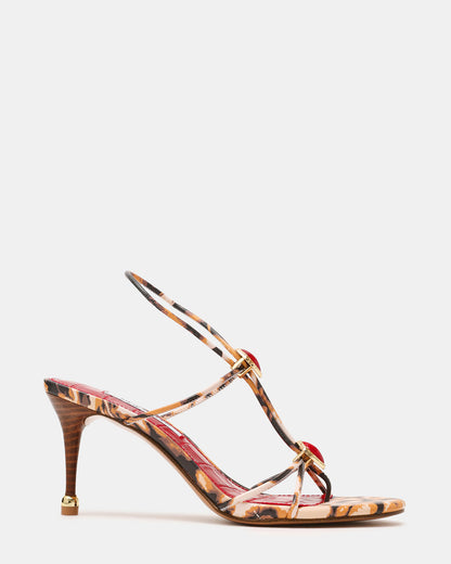RAMOS-STONE RED/BROWN PRINT Strappy Stiletto Women's Heel - Steve Madden