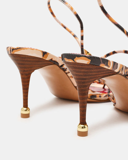 RAMOS-STONE RED/BROWN PRINT Strappy Stiletto Women's Heel - Steve Madden