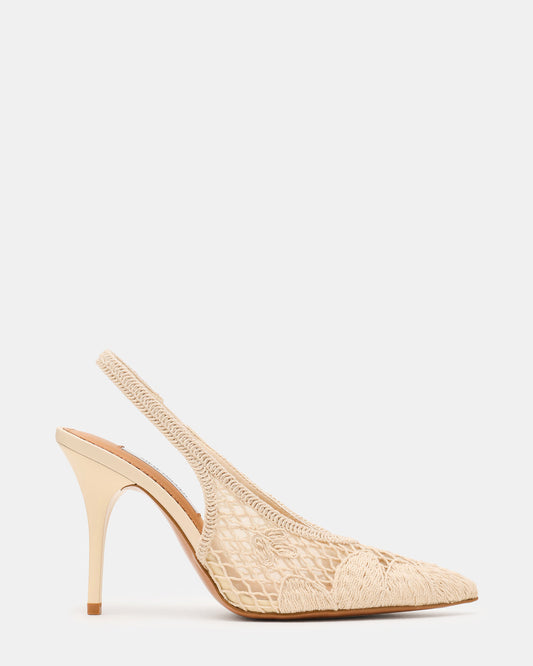 ANDROMEDA Crochet Bone Slingback Pointed-Toe Stiletto Pump Women's Heel - Steve Madden