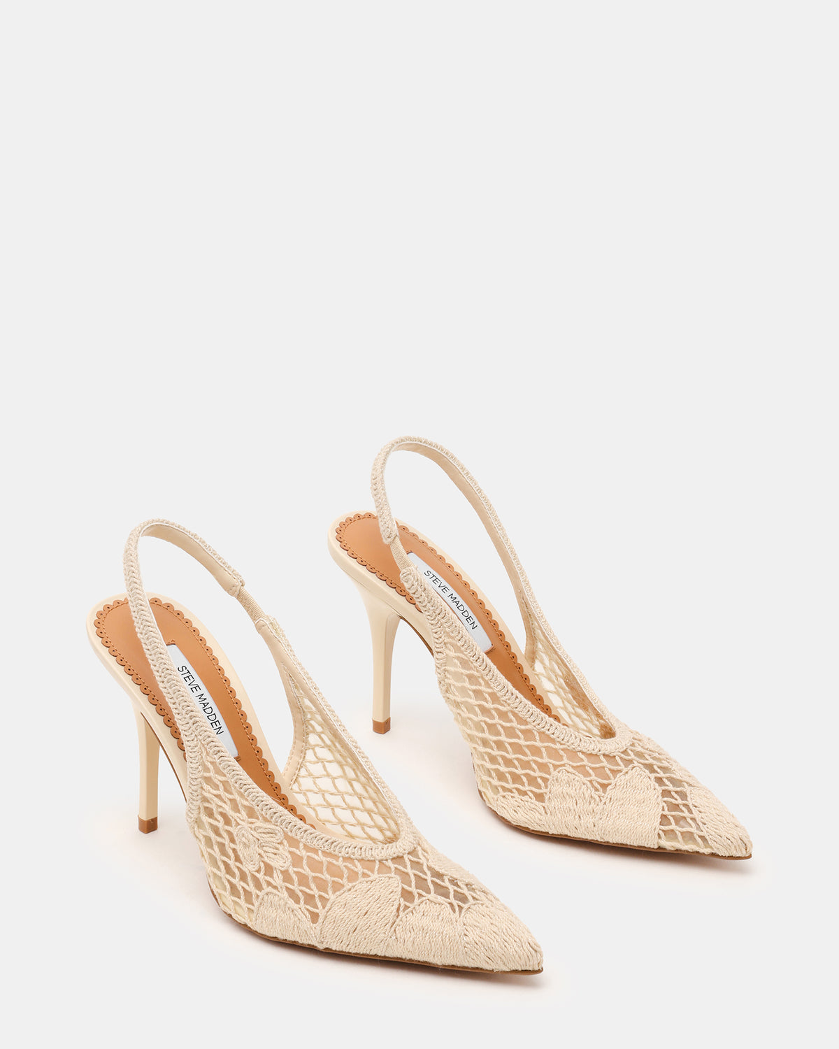 ANDROMEDA Crochet Bone Slingback Pointed-Toe Stiletto Pump Women's Heel - Steve Madden