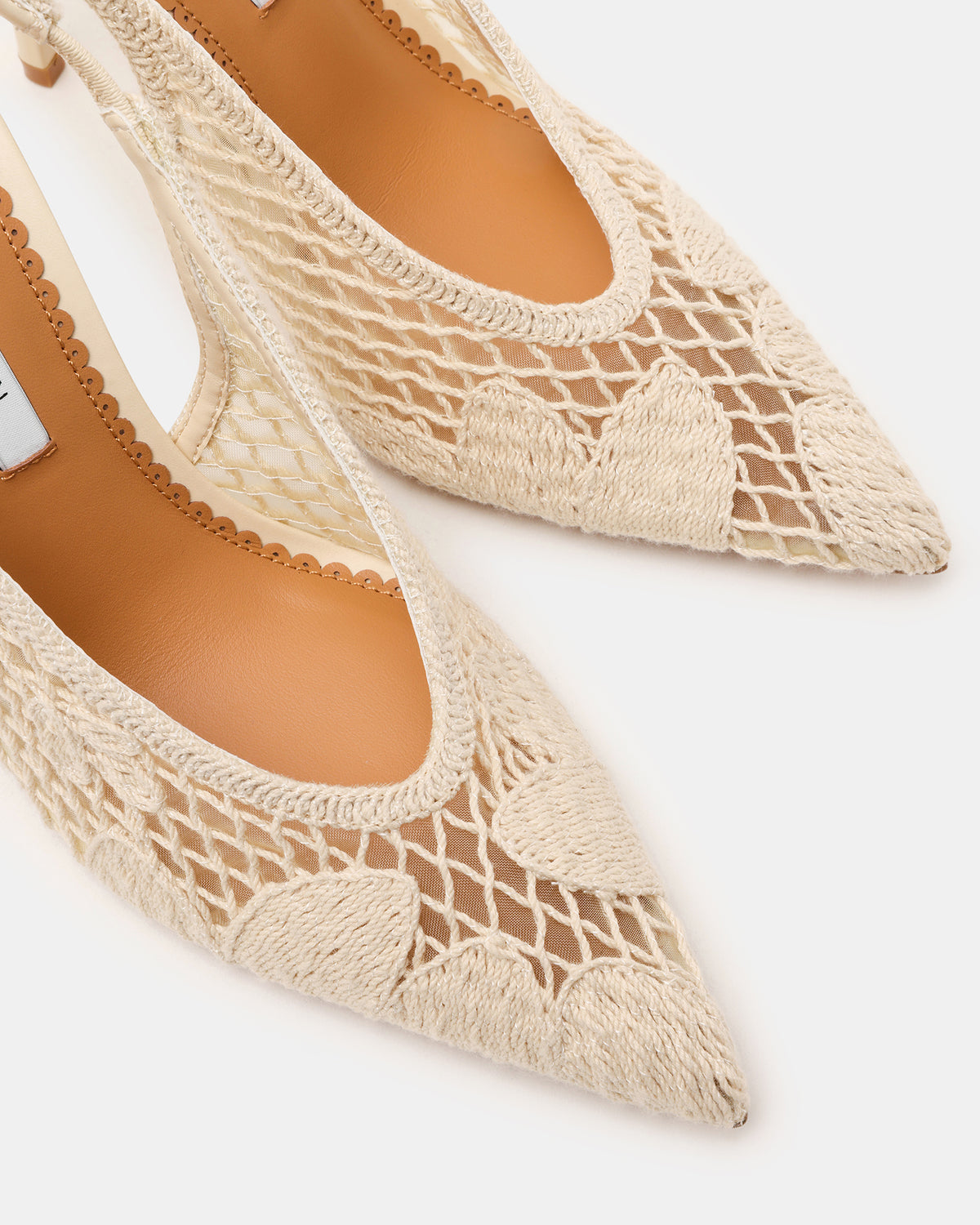 ANDROMEDA Crochet Bone Slingback Pointed-Toe Stiletto Pump Women's Heel - Steve Madden