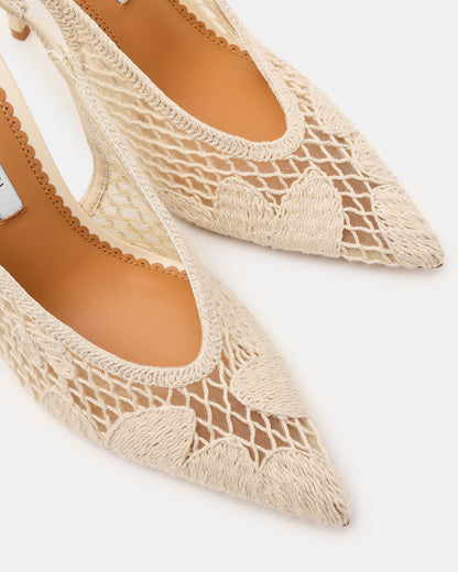 ANDROMEDA Crochet Bone Slingback Pointed-Toe Stiletto Pump Women's Heel - Steve Madden