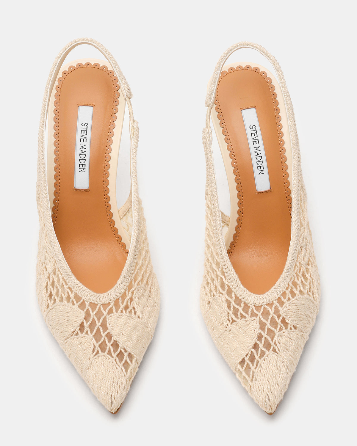 ANDROMEDA Crochet Bone Slingback Pointed-Toe Stiletto Pump Women's Heel - Steve Madden