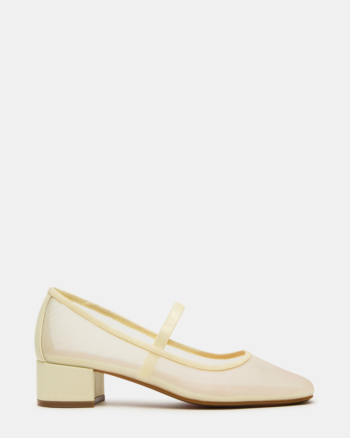 MURAL Butter Yellow Mary Jane Block Heel Square-Toe Women's Heel - Steve Madden
