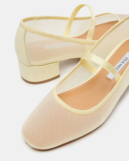 MURAL Butter Yellow Mary Jane Block Heel Square-Toe Women's Heel - Steve Madden