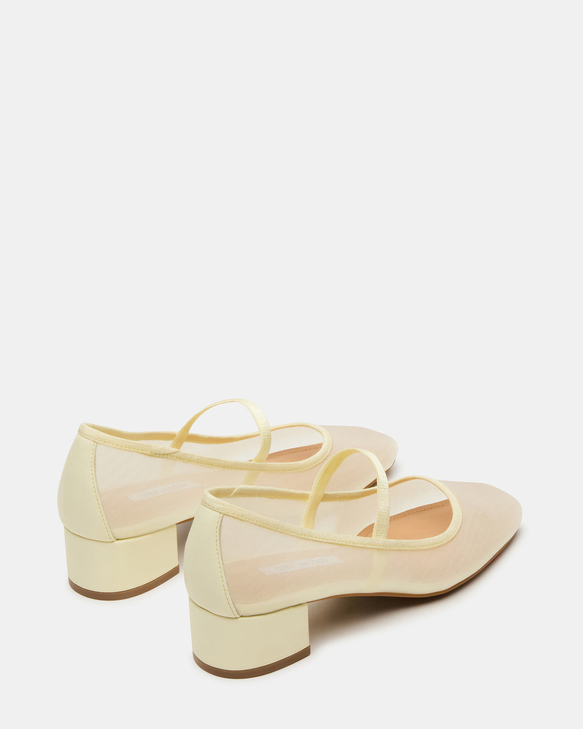 MURAL Butter Yellow Mary Jane Block Heel Square-Toe Women's Heel - Steve Madden