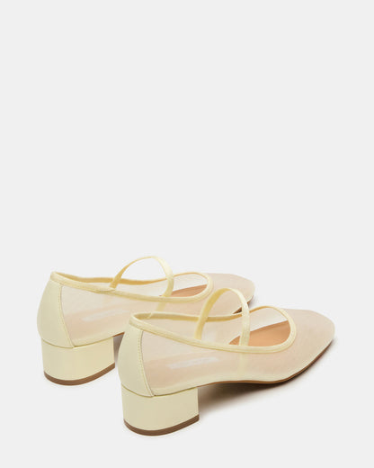 MURAL Butter Yellow Mary Jane Block Heel Square-Toe Women's Heel - Steve Madden