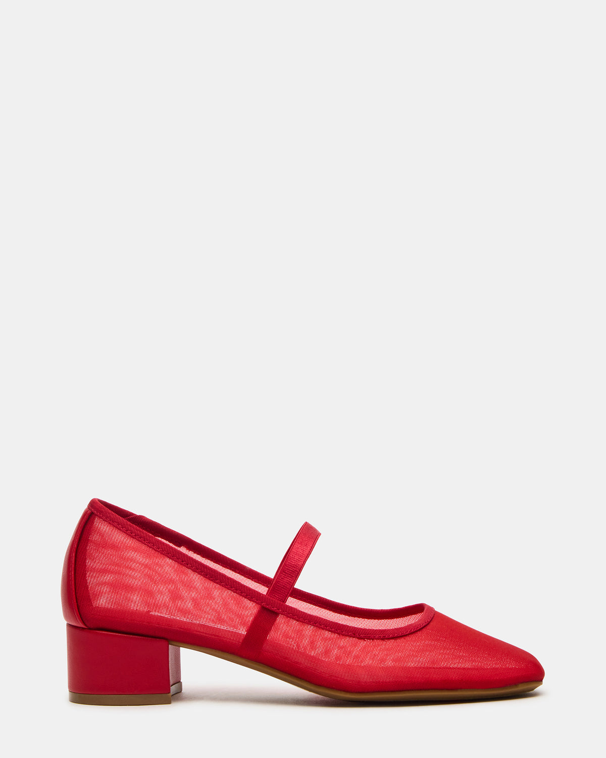 MURAL Red Mary Jane Block Heel Square-Toe Women's Heel - Steve Madden