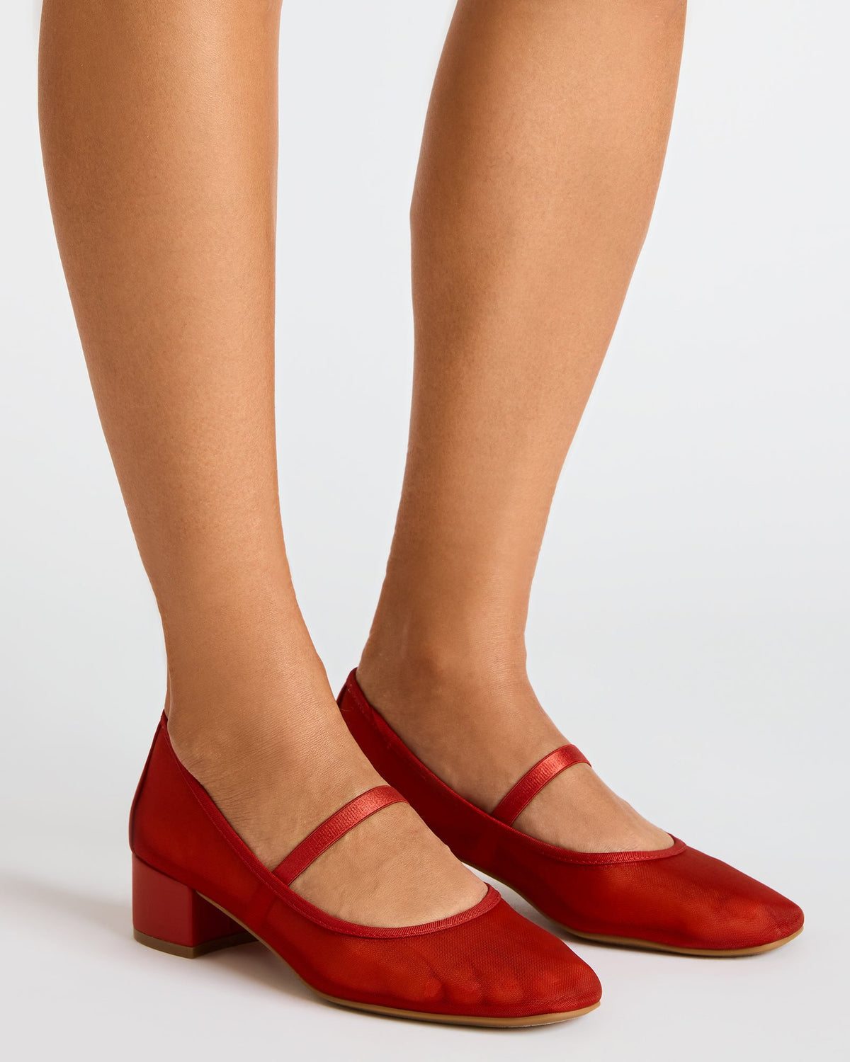 MURAL Red Mary Jane Block Heel Square-Toe Women's Heel - Steve Madden