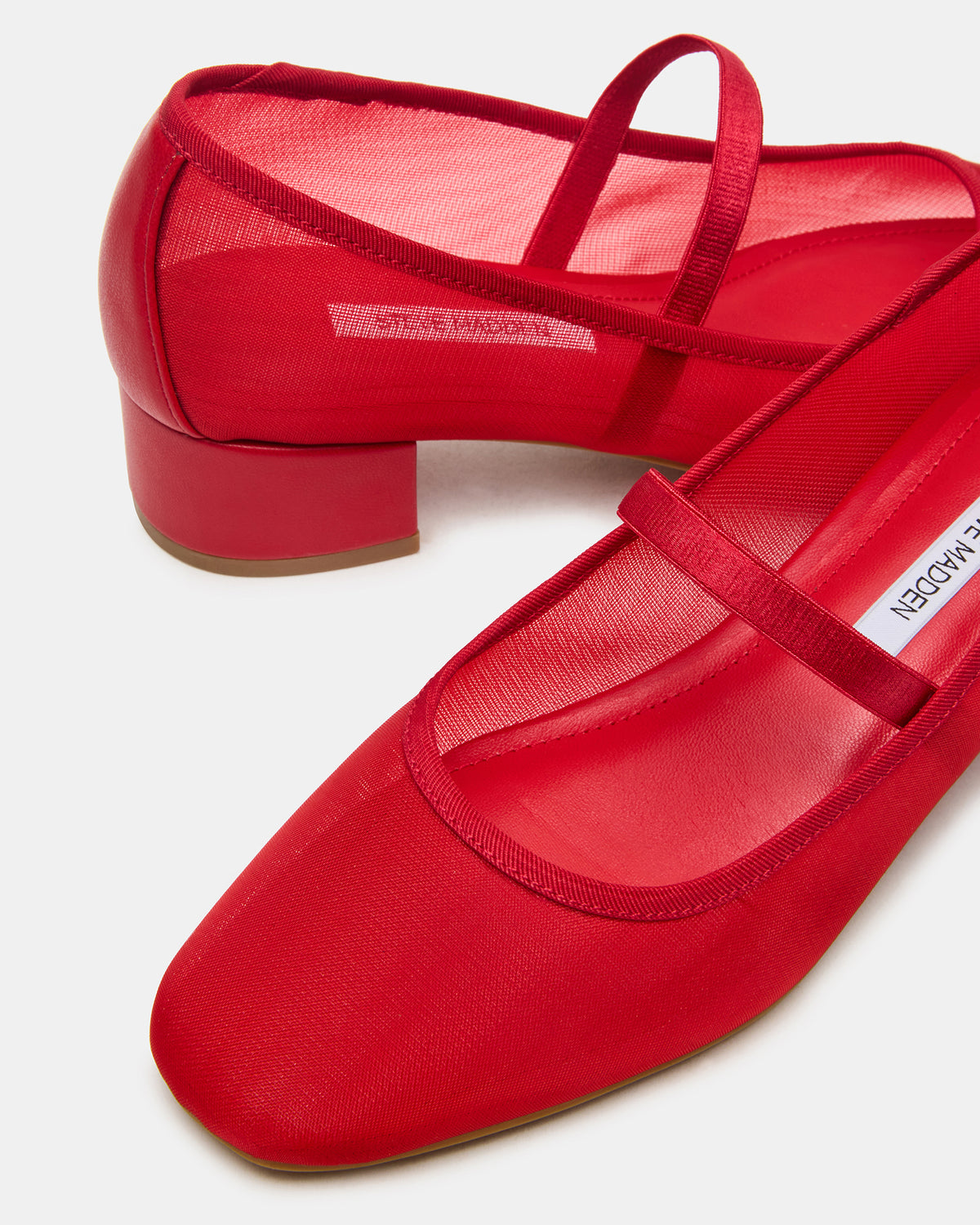 MURAL Red Mary Jane Block Heel Square-Toe Women's Heel - Steve Madden