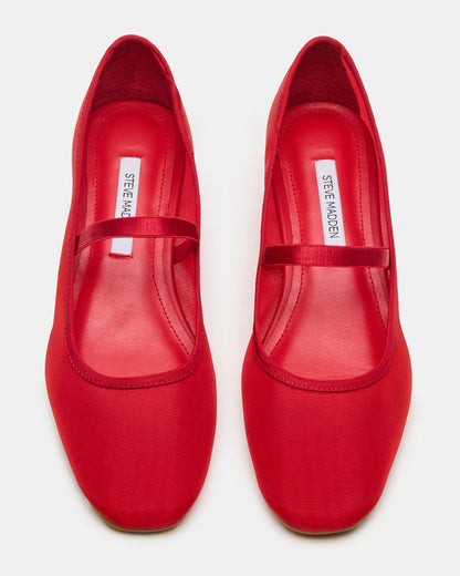 MURAL Red Mary Jane Block Heel Square-Toe Women's Heel - Steve Madden