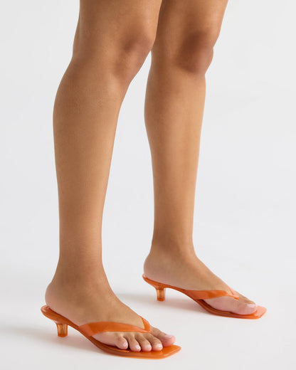 TRACIE Jelly Orange Thong Strap Women's Kitten Heel - Steve Madden