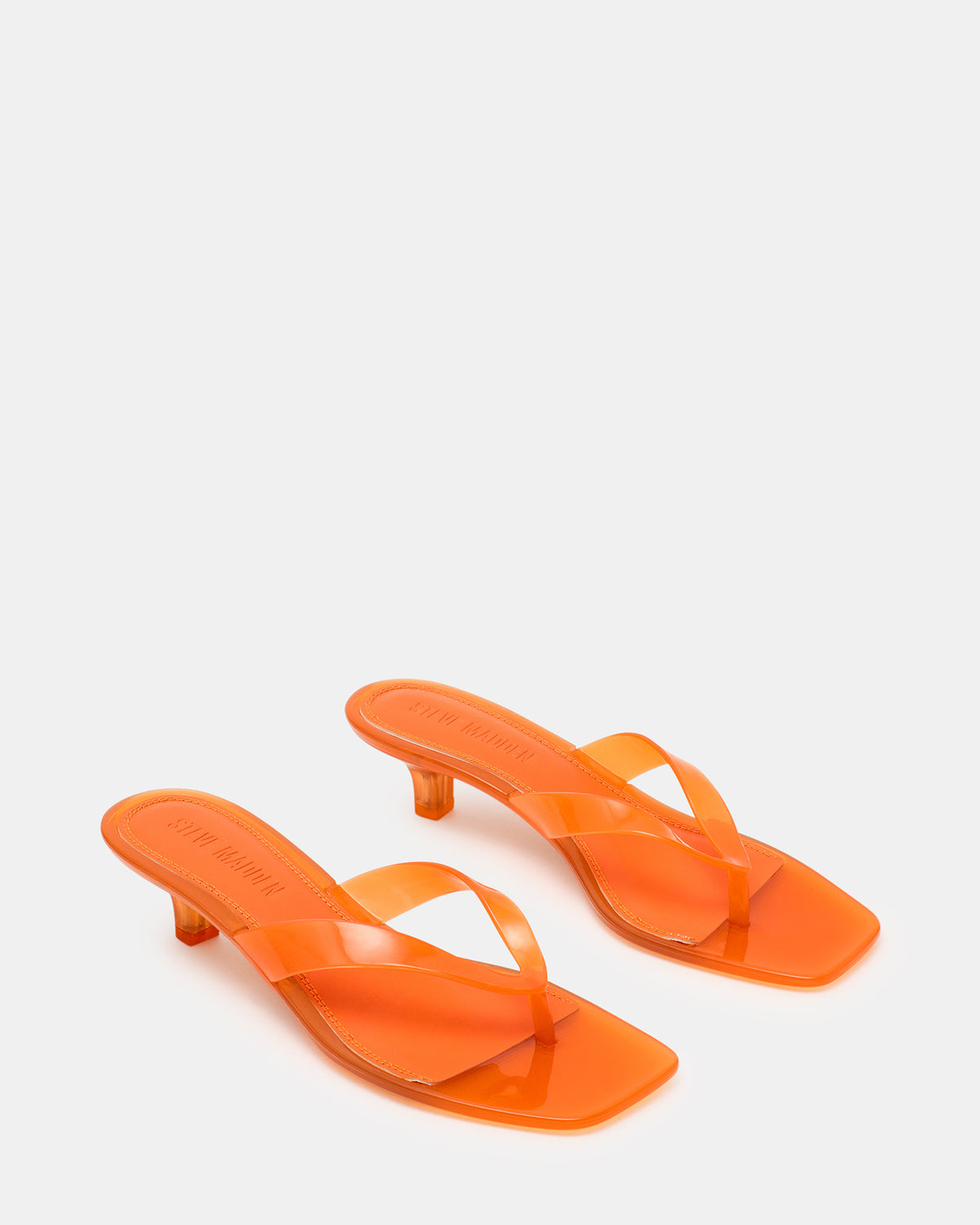 TRACIE Jelly Orange Thong Strap Women's Kitten Heel - Steve Madden