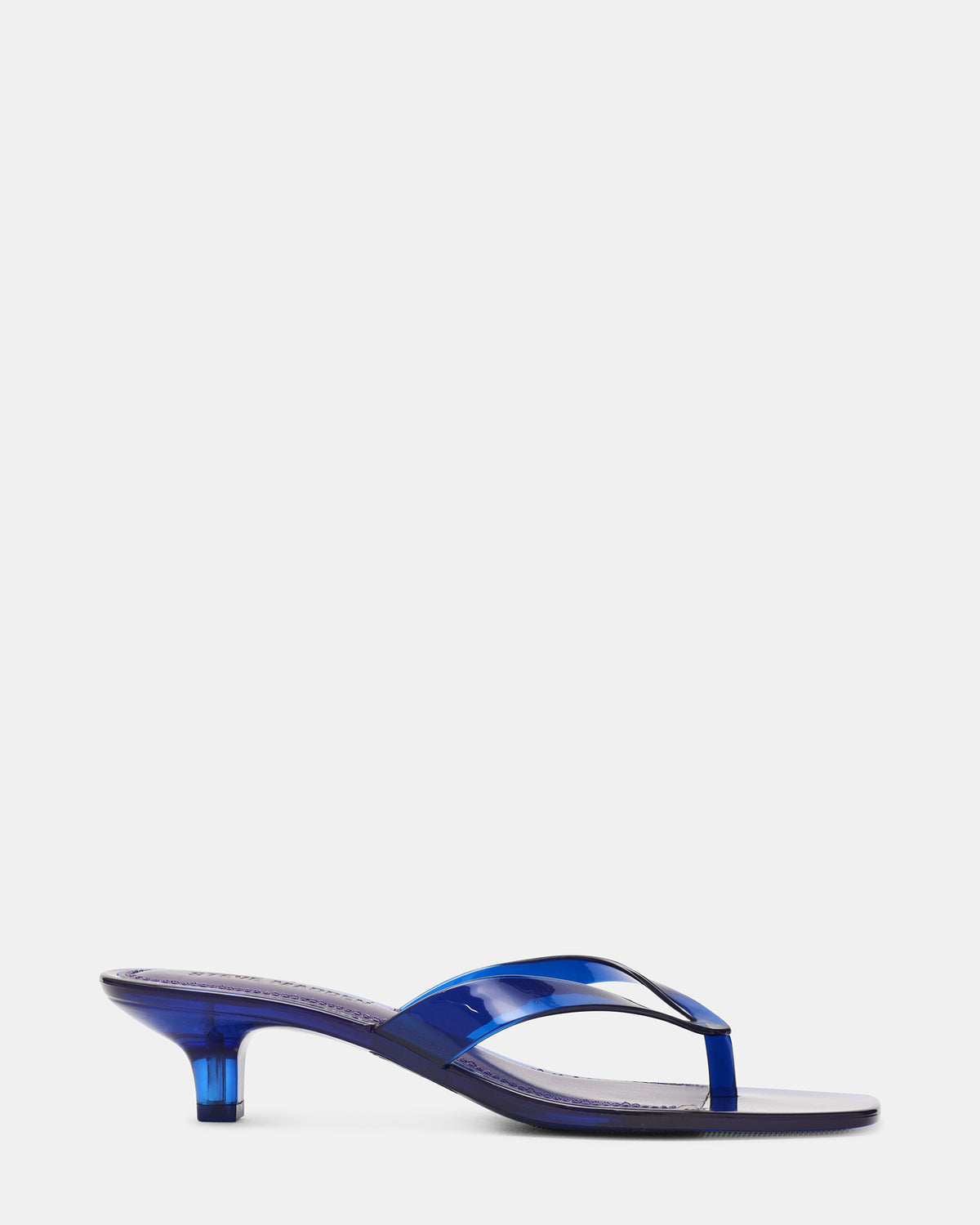 TRACIE Jelly Navy Thong Strap Women's Kitten Heel - Steve Madden
