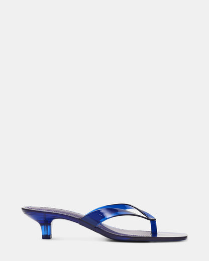 TRACIE Jelly Navy Thong Strap Women's Kitten Heel - Steve Madden