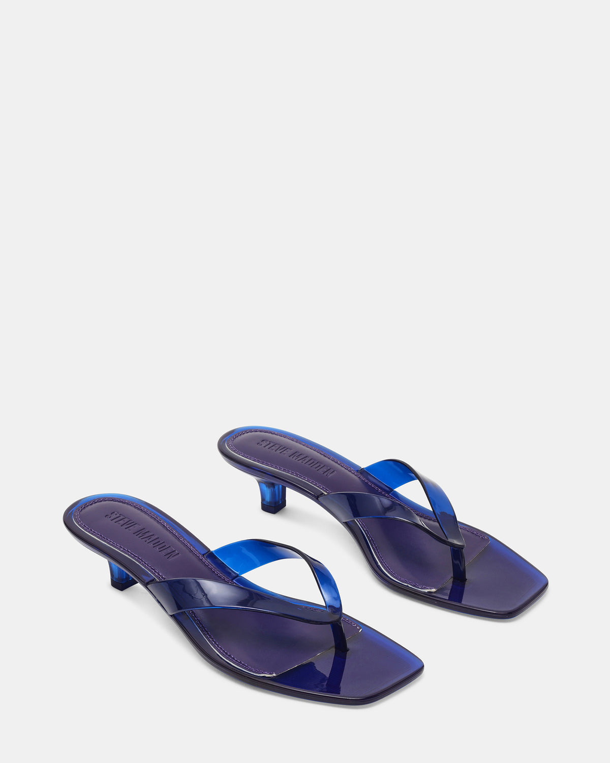 TRACIE Jelly Navy Thong Strap Women's Kitten Heel - Steve Madden