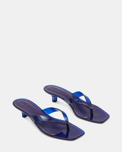 TRACIE Jelly Navy Thong Strap Women's Kitten Heel - Steve Madden