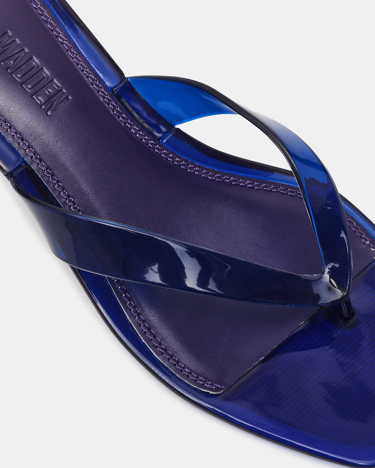 TRACIE Jelly Navy Thong Strap Women's Kitten Heel - Steve Madden