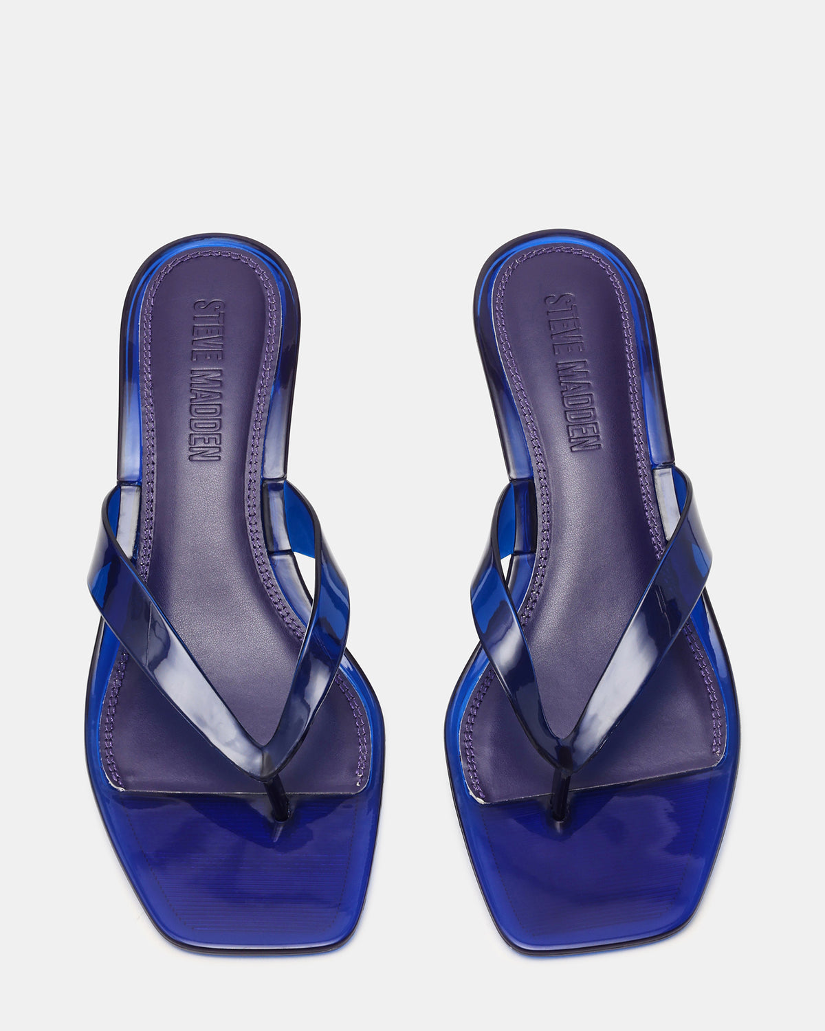 TRACIE Jelly Navy Thong Strap Women's Kitten Heel - Steve Madden