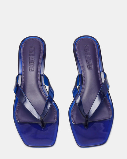 TRACIE Jelly Navy Thong Strap Women's Kitten Heel - Steve Madden