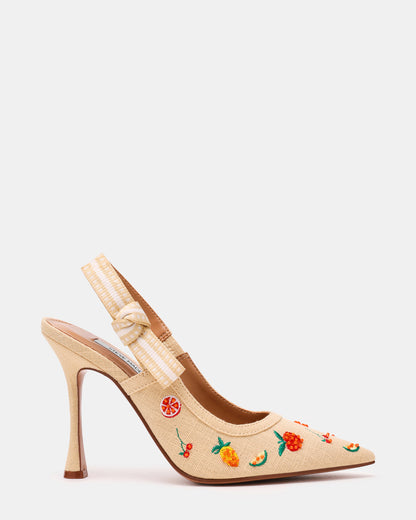 BRI Raffia Fruit Multi Slingback Pump Women's Heel - Steve Madden