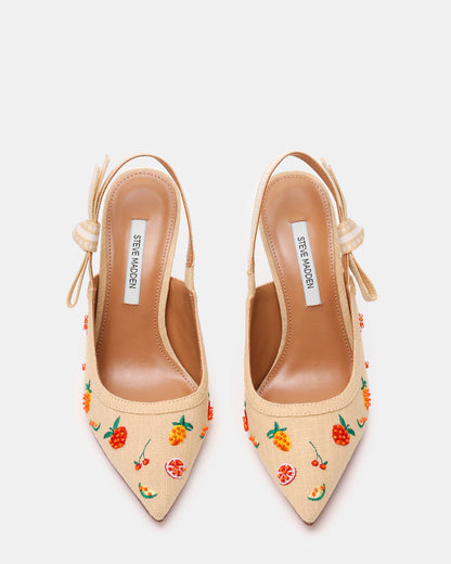 BRI Raffia Fruit Multi Slingback Pump Women's Heel - Steve Madden