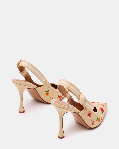 BRI Raffia Fruit Multi Slingback Pump Women's Heel - Steve Madden