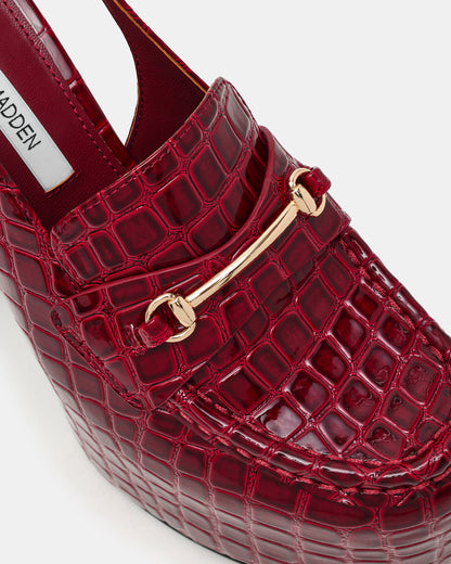 QUINN Red Crocodile Platform Slingback Women's Heel - Steve Madden