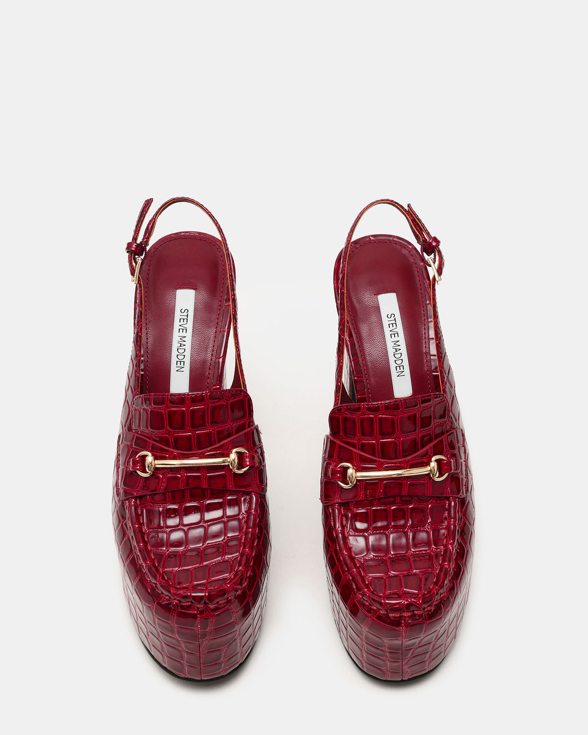 QUINN Red Crocodile Platform Slingback Women's Heel - Steve Madden