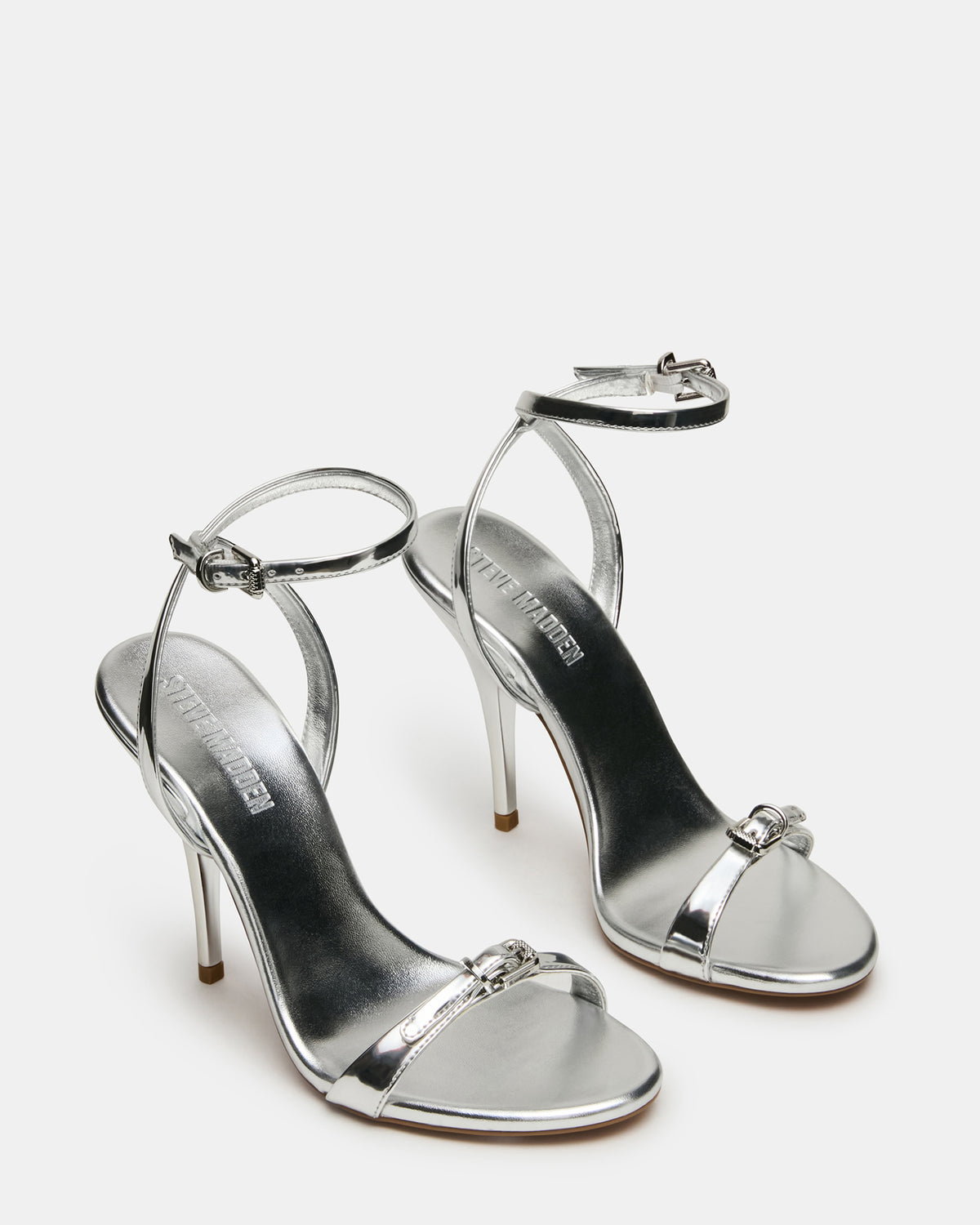FOXX Silver Strappy Stiletto Open-Toe Women's Heel - Steve Madden