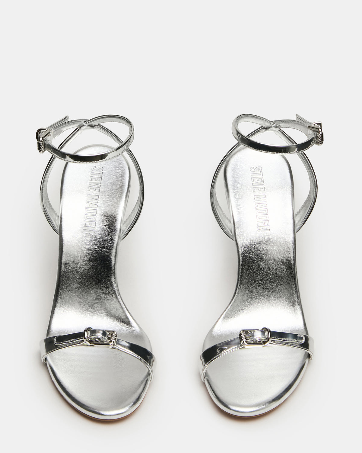 FOXX Silver Strappy Stiletto Open-Toe Women's Heel - Steve Madden