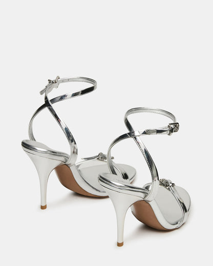 FOXX Silver Strappy Stiletto Open-Toe Women's Heel - Steve Madden