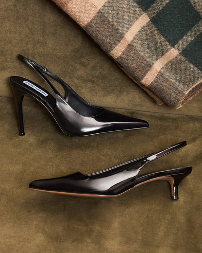 REYES Black Box Slingback Stiletto Pointed-Toe Pump Women's Heel - Steve Madden