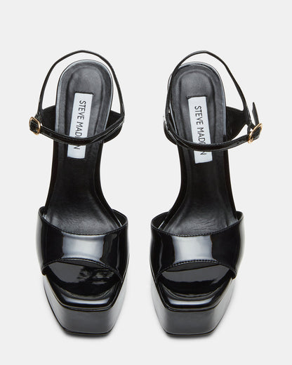 COLOGNE Black Patent Platform Stiletto Women's Heel - Steve Madden