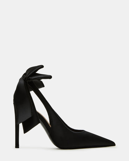 TEACUP Black Satin Women's Pointed-Toe Slingback Heel - Steve Madden