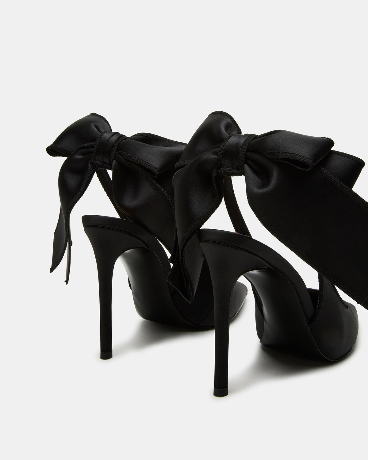 TEACUP Black Satin Women's Pointed-Toe Slingback Heel - Steve Madden