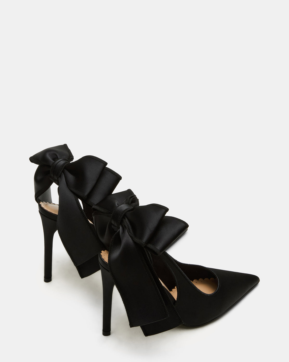 TEACUP Black Satin Women's Pointed-Toe Slingback Heel - Steve Madden