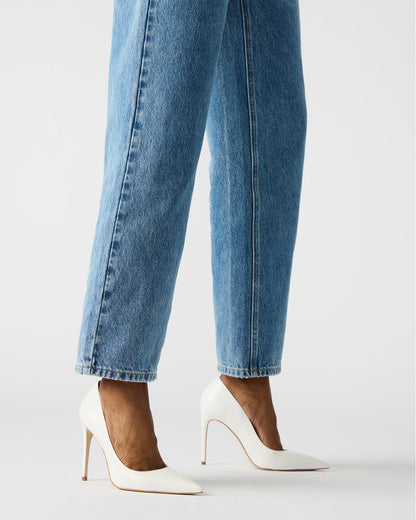 NOIR White Leather Pointed-Toe Stiletto Pump Women's Heels - Steve Madden