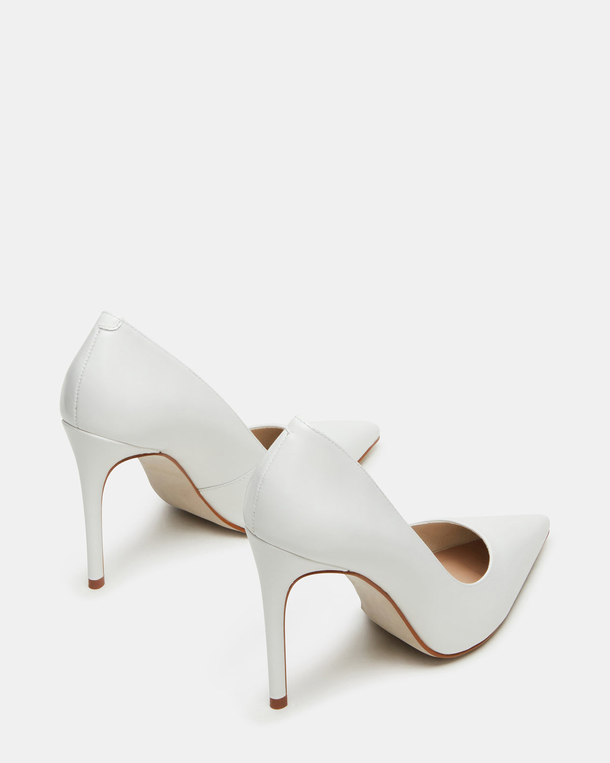 NOIR White Leather Pointed-Toe Stiletto Pump Women's Heels - Steve Madden