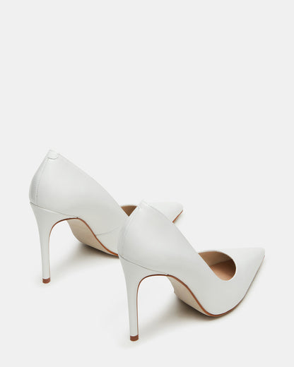 NOIR White Leather Pointed-Toe Stiletto Pump Women's Heels - Steve Madden