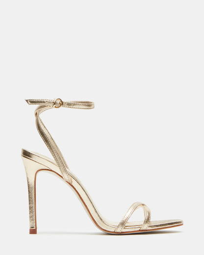 JYPSEY Gold Leather Strappy Stiletto Women's Heel - Steve Madden