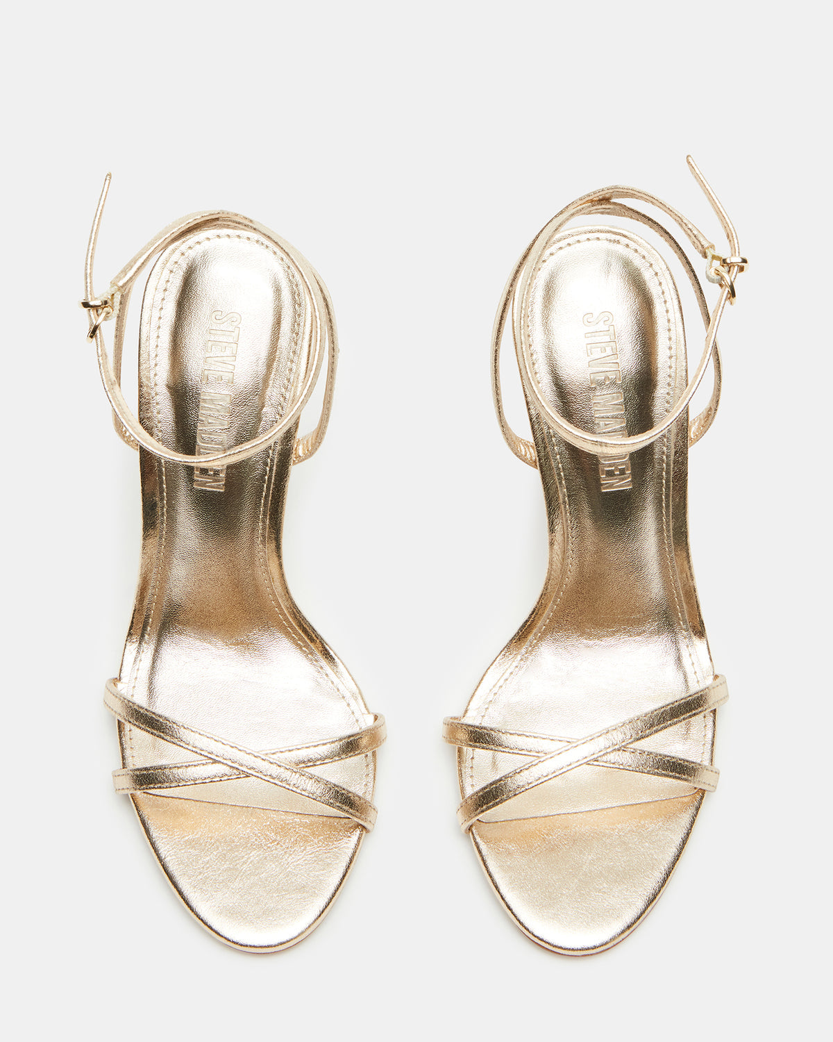 JYPSEY Gold Leather Strappy Stiletto Women's Heel - Steve Madden