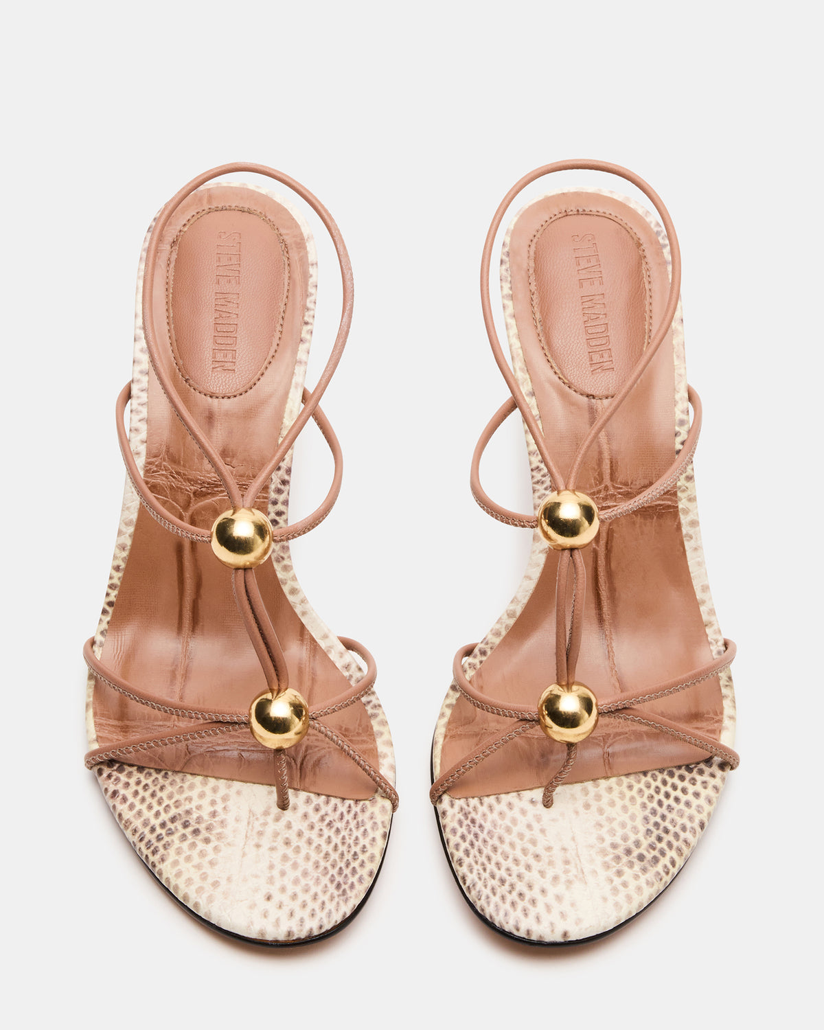 RAMOS Natural Snake Strappy Stiletto Women's Heel - Steve Madden