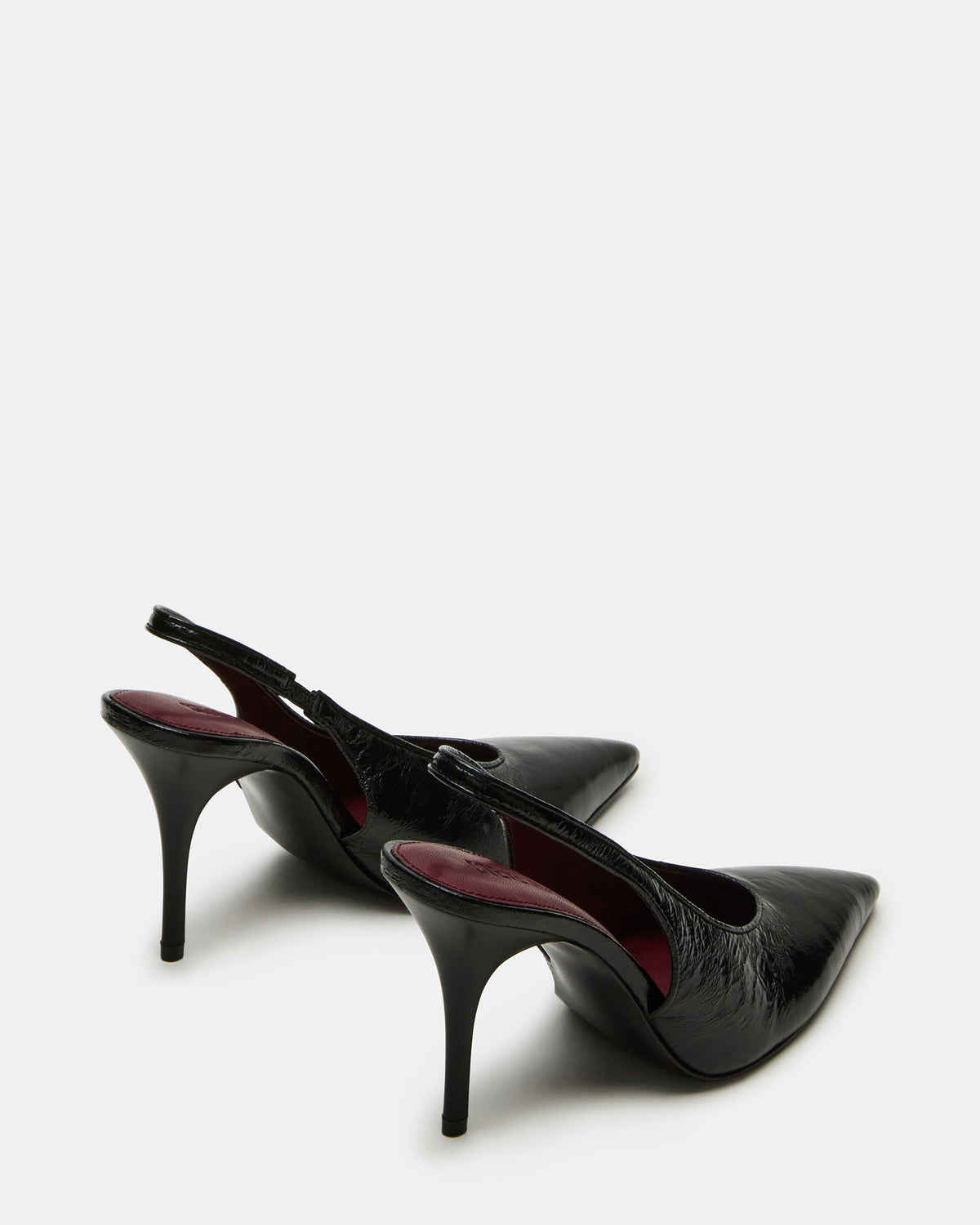 ANDROMEDA Black Leather Slingback Pointed-Toe Stiletto Pump Women's Heel - Steve Madden