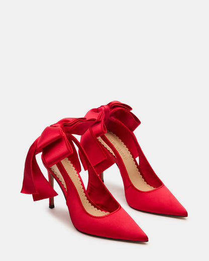 TEACUP Red Satin Women's Pointed-Toe Slingback Heel - Steve Madden
