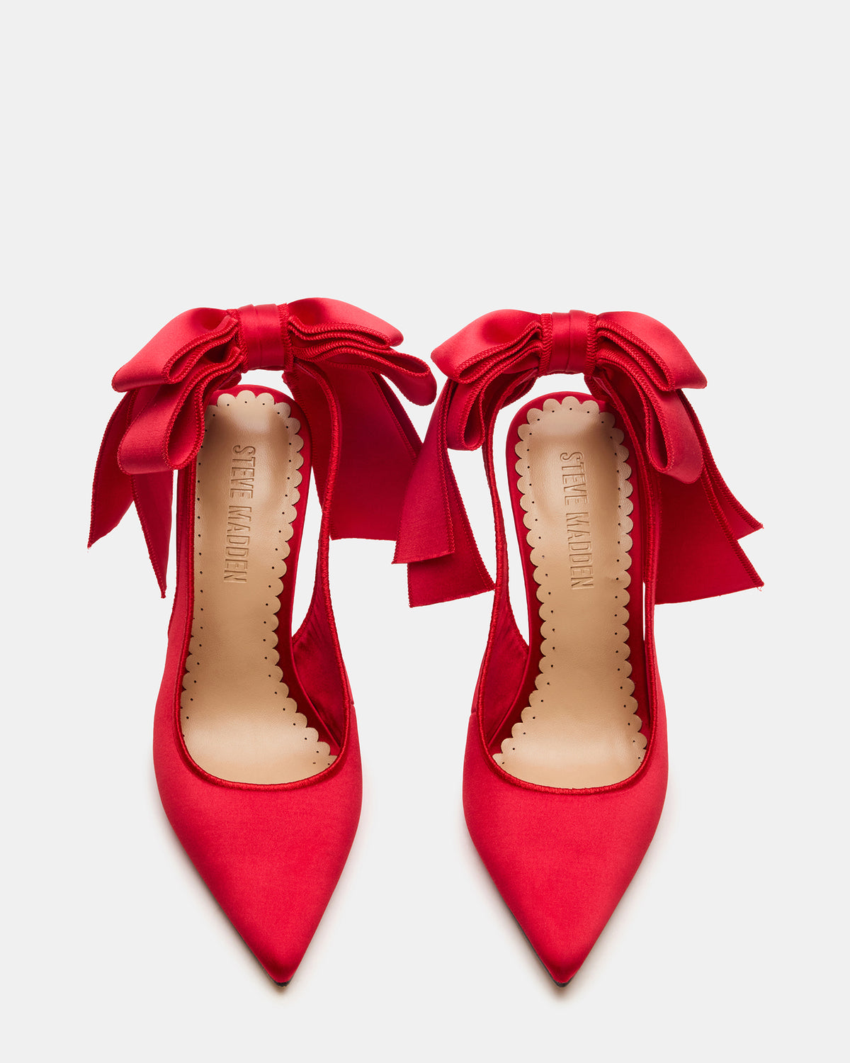 TEACUP Red Satin Women's Pointed-Toe Slingback Heel - Steve Madden