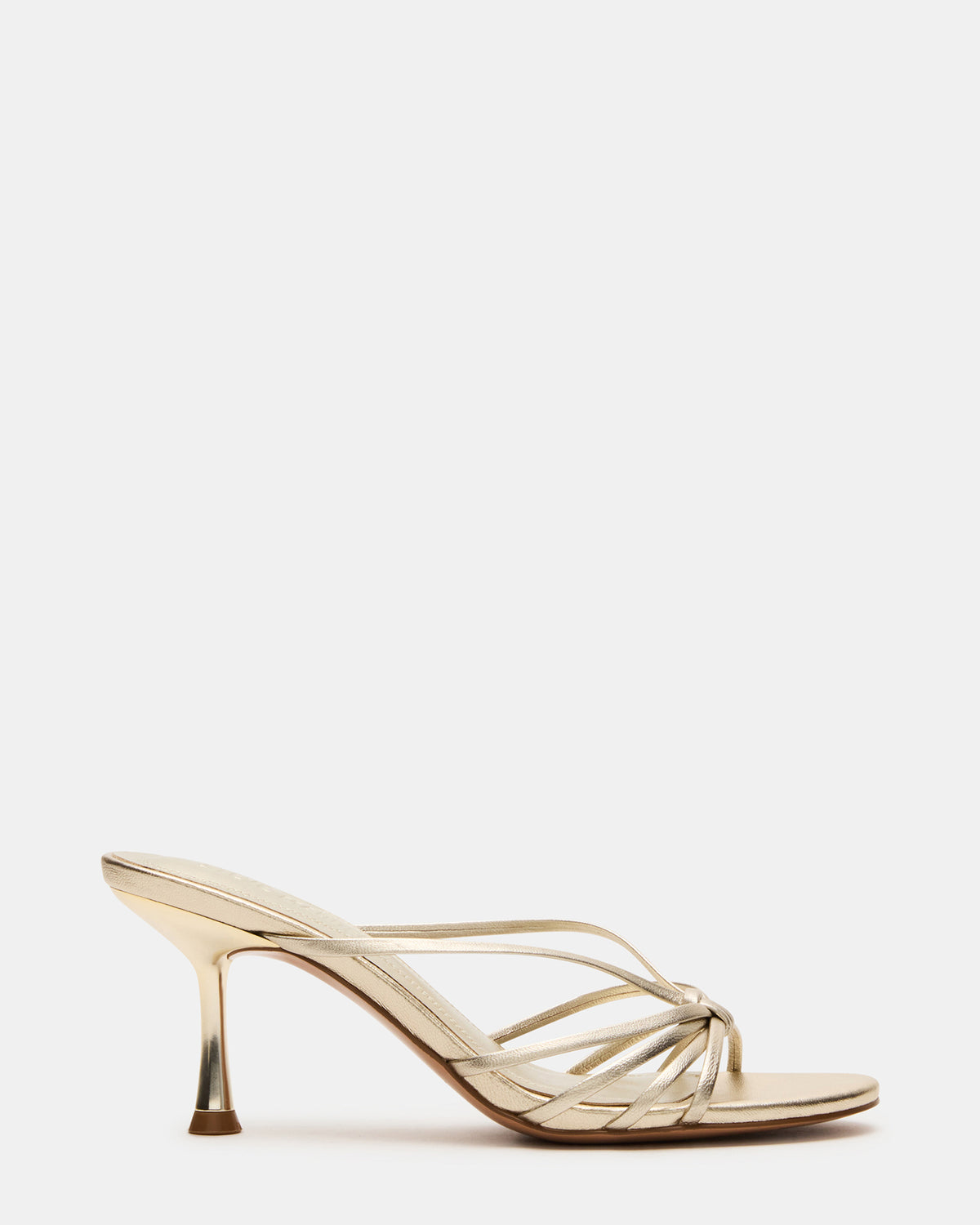 EDNA Champagne Leather Strappy Mule Women's Heel - Steve Madden