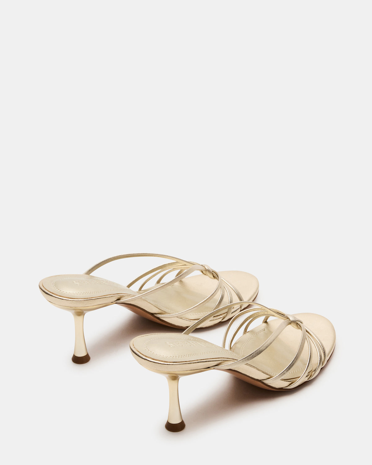 EDNA Champagne Leather Strappy Mule Women's Heel - Steve Madden